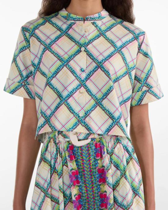  살로니 반팔 티셔츠 주드 B 셔츠 컴퍼스 체크 - SALONI