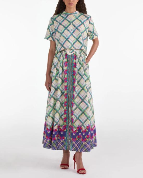  살로니 반팔 티셔츠 주드 B 셔츠 컴퍼스 체크 - SALONI