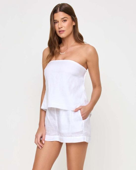  엘스페이스 민소매 티셔츠 L스페이스 테사 탑 화이트 - L SPACE