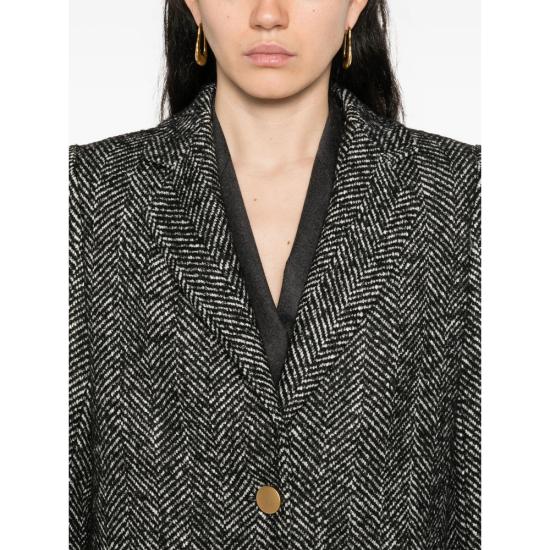 25FW 딸리아토레 코트 340218 AMANDA N645 BLACK WHITE - TAGLIATORE