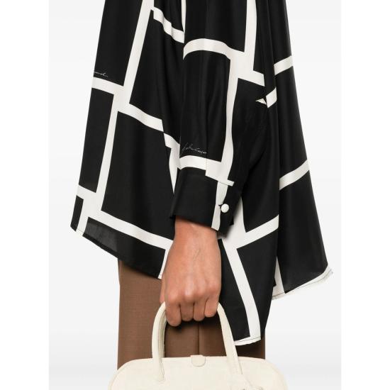 25FW 지안루카카페놀로 블라우스 25IT611 700 WHITE WHITE BLACK - GIANLUCA CAPANNOLO