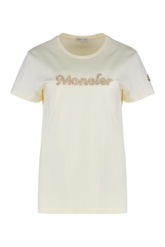 25SS 몽클레어 펄 자수 로고 코튼 티셔츠  K10938C0000989AUO 034 Green