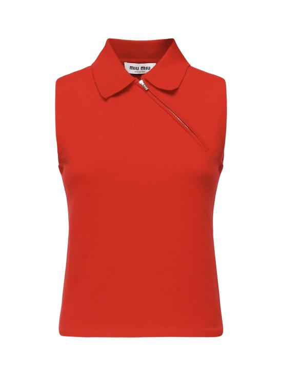 25FW 미우미우 민소매 티셔츠 MML00D 18A9F0011 Red
