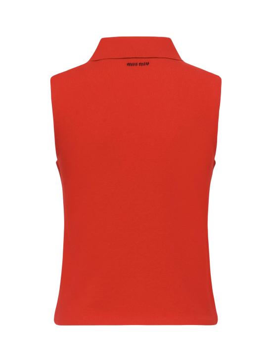 25FW 미우미우 민소매 티셔츠 MML00D 18A9F0011 Red - MIU MIU