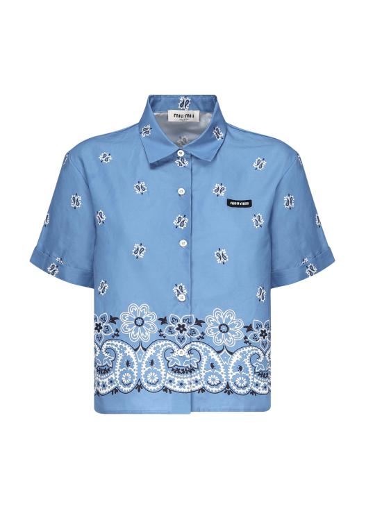 25FW 미우미우 셔츠 MK1951 17XXF061M LIGHT BLUE WHITE