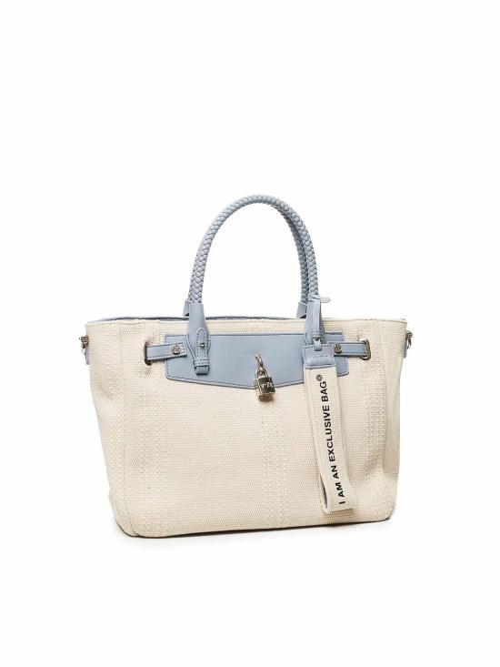 26SS 브이73 토트백 73BS8VY01REBECCAOFFWHITEAZZURRO Blue - V73