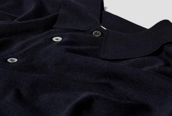 25FW A.PRESSE 스웨터 울 니트 롱/슬림 폴로셔츠 25AAP-03-08 네이비 - A.PRESSE