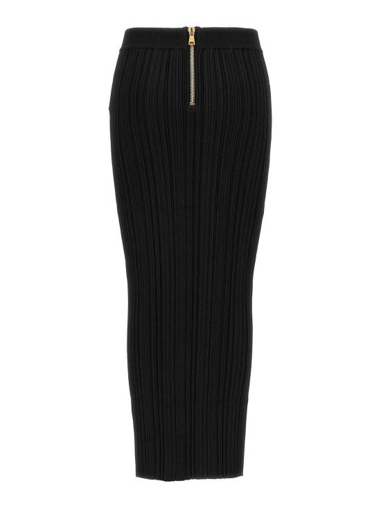 25FW 발망 미디 스커트 DF0LD019KH700PA Black - BALMAIN