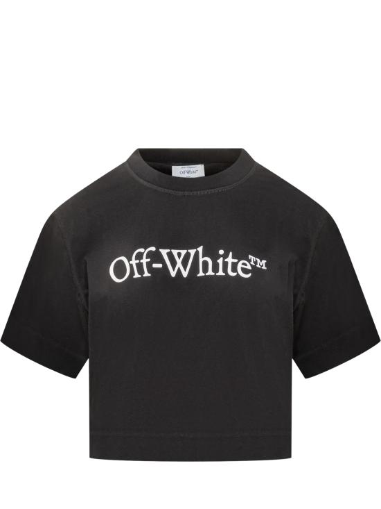 25FW 오프화이트 반팔 티셔츠 OWAA090C99JER004 1001 BLACK WHITE