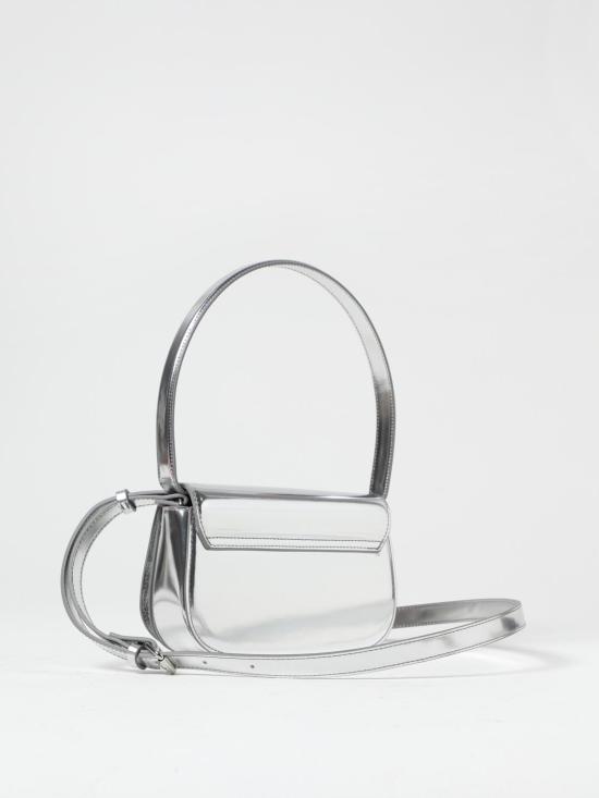 25FW 디젤 1DR 숄더백 인 미러드 레더 X08396PS202 H0535 Silver - DIESEL