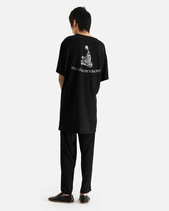  요지 야마모토 반팔 티셔츠 Yohji Yamamoto Pour Homme 프린트 하프 슬리브 E 셔츠 - YOHJI YAMAMOTO