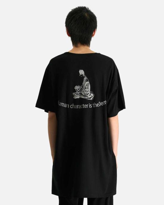  요지 야마모토 반팔 티셔츠 Yohji Yamamoto Pour Homme 프린트 하프 슬리브 E 셔츠 - YOHJI YAMAMOTO
