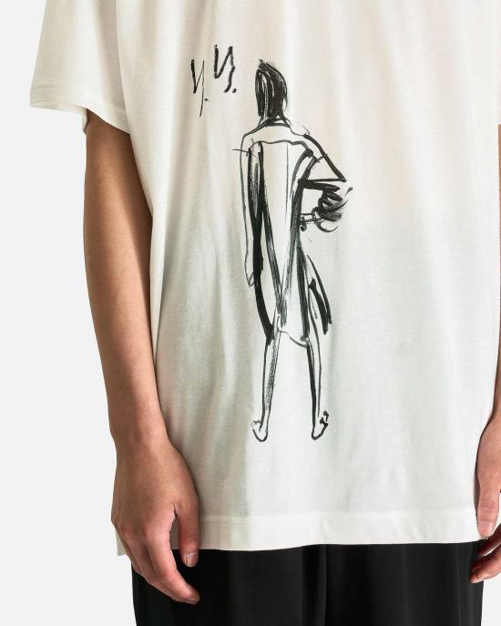  요지 야마모토 반팔 티셔츠 Yohji Yamamoto Pour Homme 프린트 하프 슬리브 A 셔츠 - YOHJI YAMAMOTO