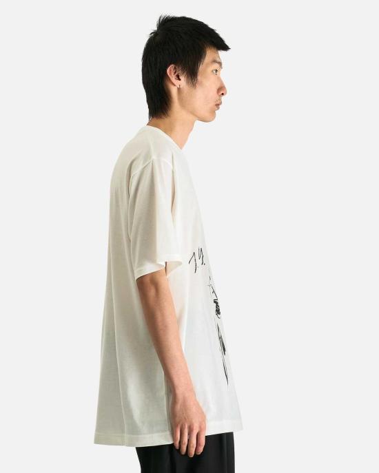 요지 야마모토 반팔 티셔츠 Yohji Yamamoto Pour Homme 프린트 하프 슬리브 A 셔츠 - YOHJI YAMAMOTO