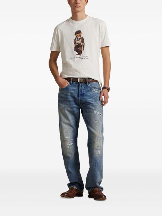 25FW 폴로 랄프로렌 반팔 티셔츠 710P00085001 FA25 DECKWASH WHITE HRTG BEAR - POLO RALPH LAUREN