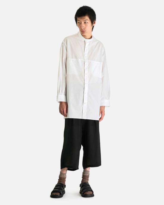  요지 야마모토 긴팔 셔츠 뿌르 옴므 체인 St 노 칼라 B - YOHJI YAMAMOTO