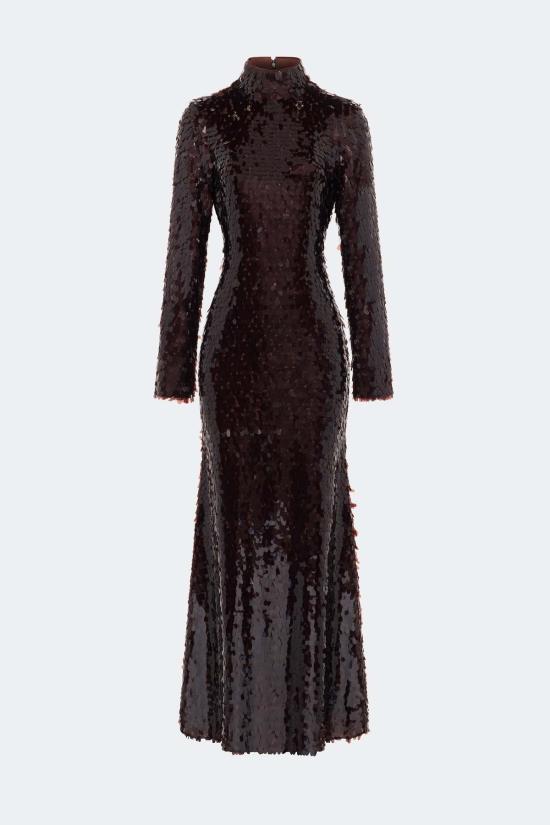  사이먼밀러 롱 원피스 사이먼 밀러 스컬프티 스팽글 드레스 초코 브라운