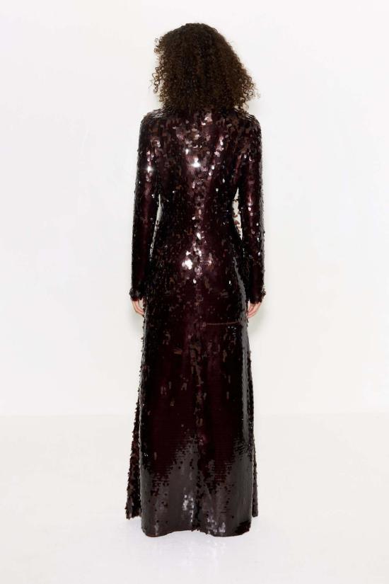  사이먼밀러 롱 원피스 사이먼 밀러 스컬프티 스팽글 드레스 초코 브라운 - SIMONMILLER