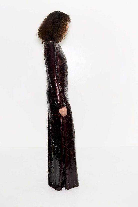  사이먼밀러 롱 원피스 사이먼 밀러 스컬프티 스팽글 드레스 초코 브라운 - SIMONMILLER