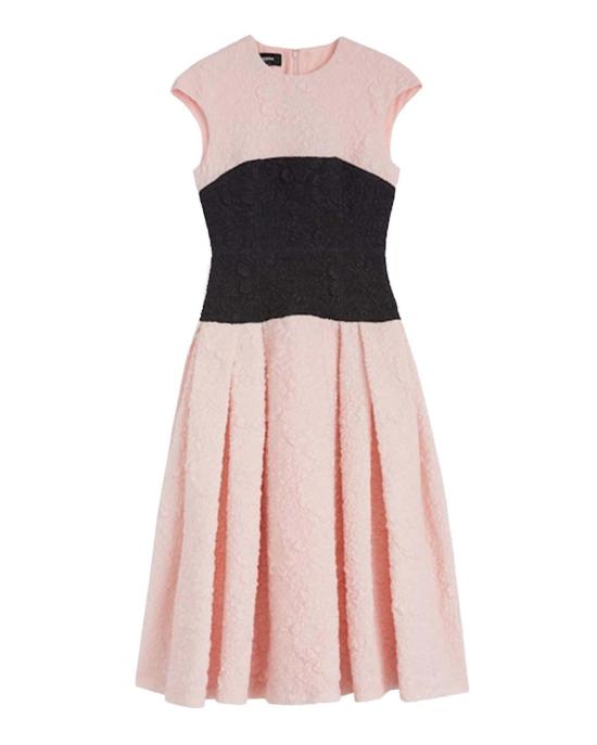  로샤스 미디 원피스 코르셋 이펙트 미디 드레스 핑크