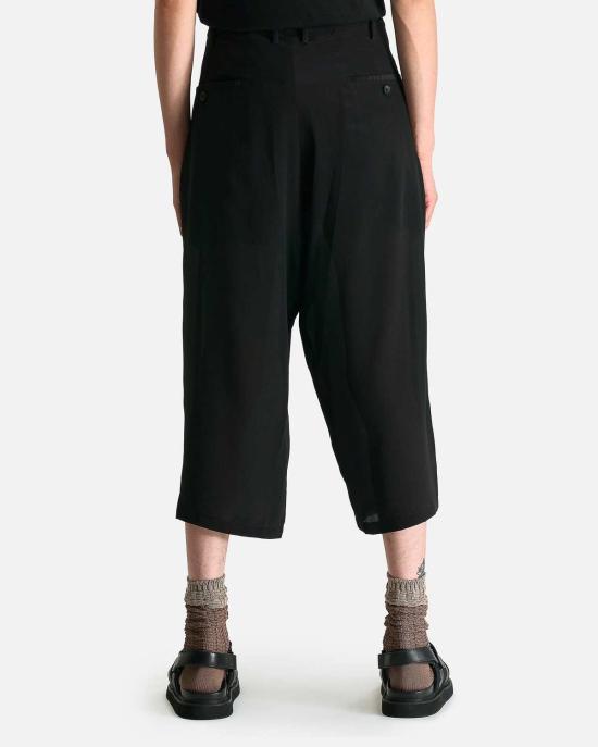  요지 야마모토 스트레이트 팬츠 뿌르 옴므 턱 솔기 와이드 - YOHJI YAMAMOTO