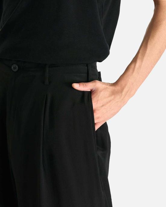  요지 야마모토 스트레이트 팬츠 뿌르 옴므 턱 솔기 와이드 - YOHJI YAMAMOTO