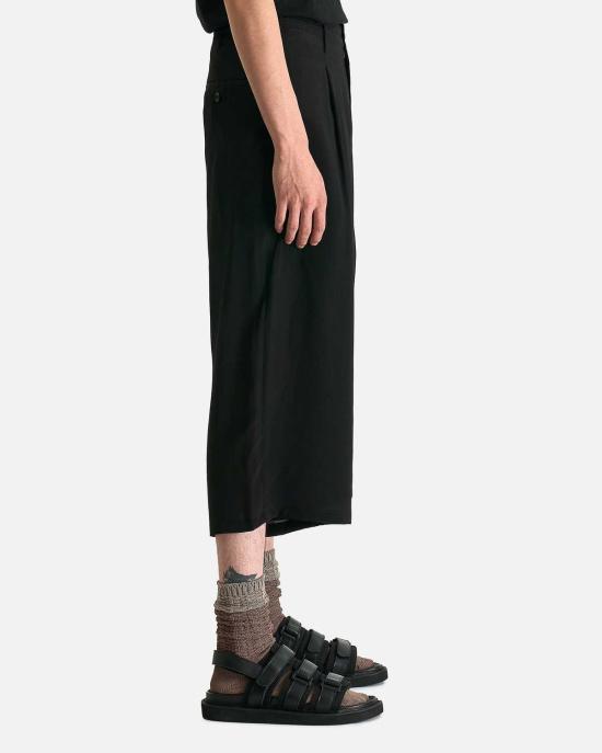  요지 야마모토 스트레이트 팬츠 뿌르 옴므 턱 솔기 와이드 - YOHJI YAMAMOTO