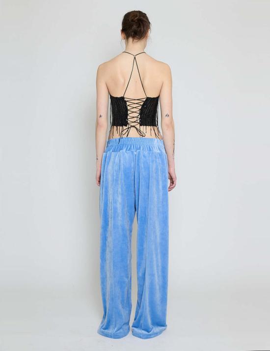  프리스카베라 스트레이트 팬츠 벨루어 트랙 팬츠 - PRISCAVERA