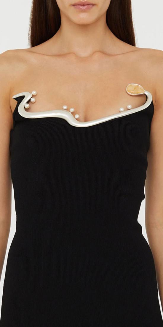  크리스토퍼에스버 숏 원피스 크리스토퍼 에스버 몰러스크 니트 미니 드레스 블랙 - CHRISTOPHER ESBER