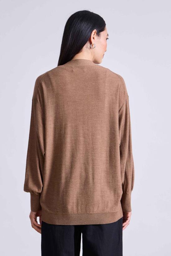  어피스 어파트 가디건 어피스 아파트 드리피 티슈 카디건 캐멀 - APIECE APART