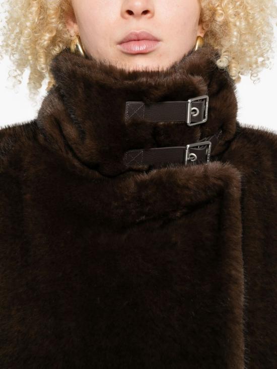 25FW 핑코 페이크 퍼 케이프 103837 A2PID49 Brown - PINKO