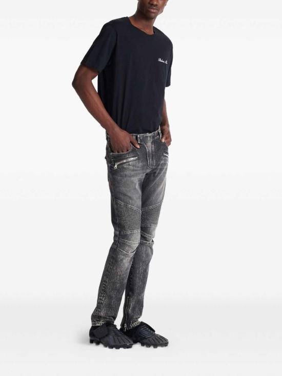 25FW 발망 스트레이트 팬츠 FH1MG115DF829AZ Grey - BALMAIN