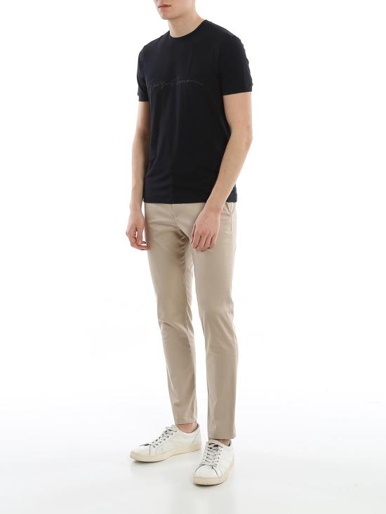 25FW 조르지오 아르마니 반팔 티셔츠 6GST56SJP4ZUBSG Dark Blue - GIORGIO ARMANI