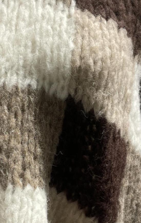  마이아미 가디건 마이애미 플리스 알파카 체크 무늬 카디건 - MAIAMI