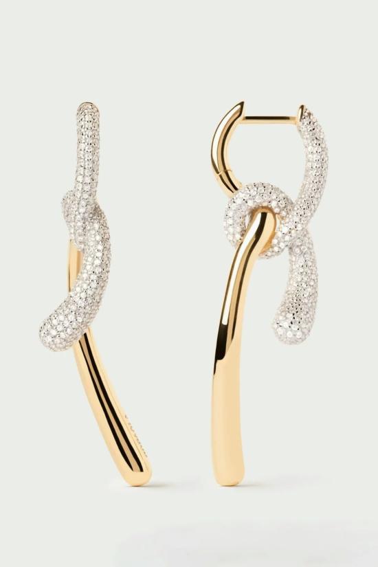  피디파올라 이어링 Pdpaola 파베 트위스트 후프 골드 - PD PAOLA