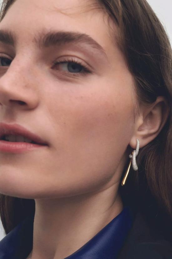  피디파올라 이어링 Pdpaola 파베 트위스트 후프 골드 - PD PAOLA