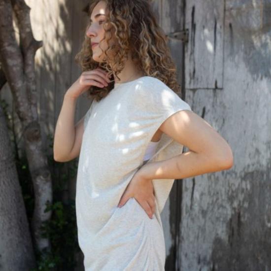  로렌 마누지안 롱 원피스 드레이프 드레스 - LAUREN MANOOGIAN