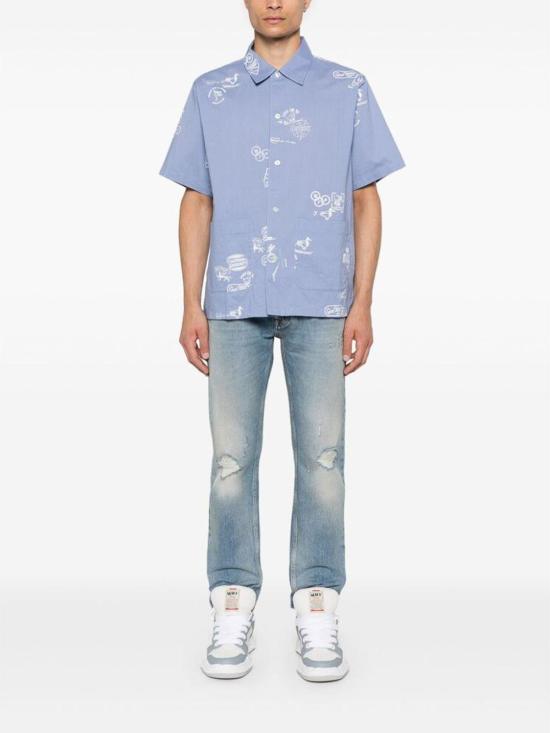 25FW 팜앤젤스 스트레이트 팬츠 PMYA039F24DEN0010503 Blue - PALM ANGELS