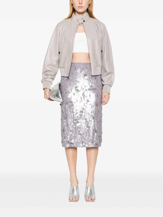  파로쉬 미디 스커트 GLOWD620654018 Grey - PAROSH