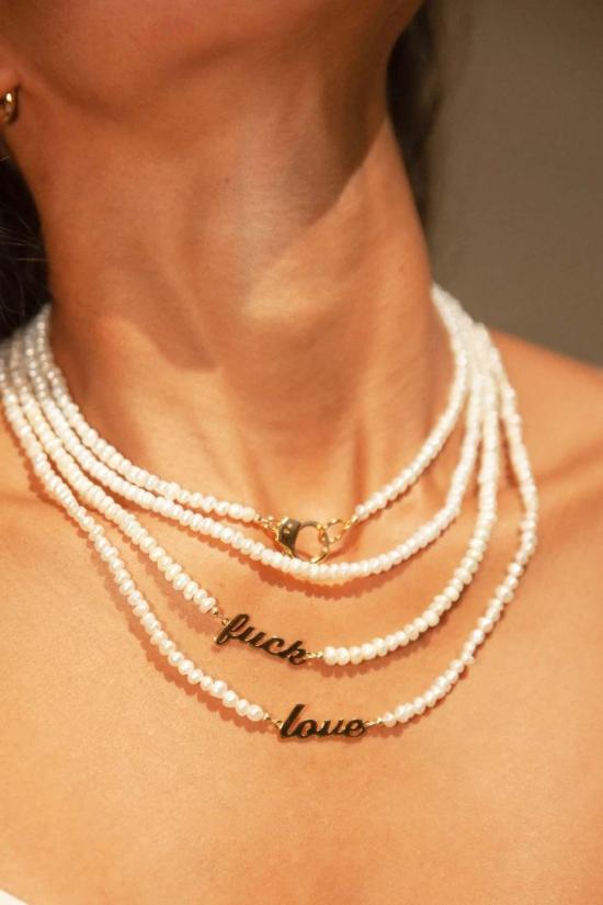  유라테 목걸이/팬던트 Jurate Naughty 비즈 진주 목걸이 18k 골드 도금 황동 - JURATE