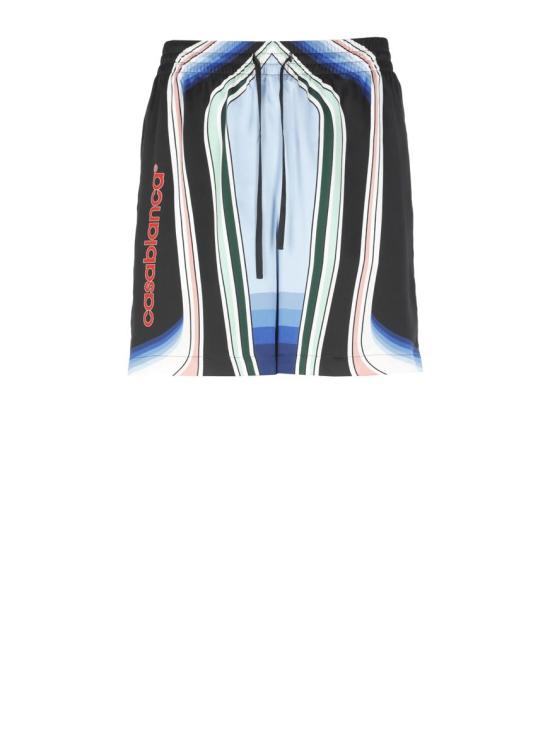 25FW 카사블랑카 숏팬츠 MPF25TR01205SILK SATIN Black