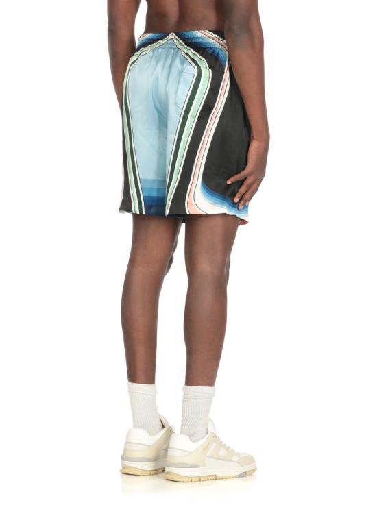 25FW 카사블랑카 숏팬츠 MPF25TR01205SILK SATIN Black - CASABLANCA