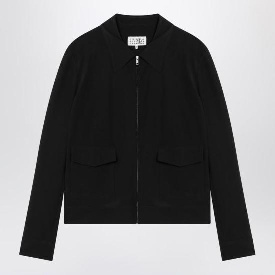 25SS MM6 메종마르지엘라 봄버 자켓 SH2AM0028M35441 Q MM6 900 Black