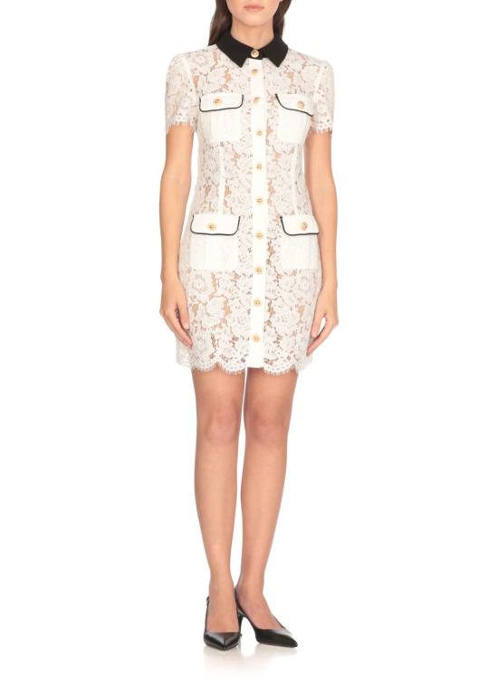 25FW 셀프 포트레이트 숏 원피스 PF25020SWLACE CONTRAST COLLARWHITE - SELF PORTRAIT