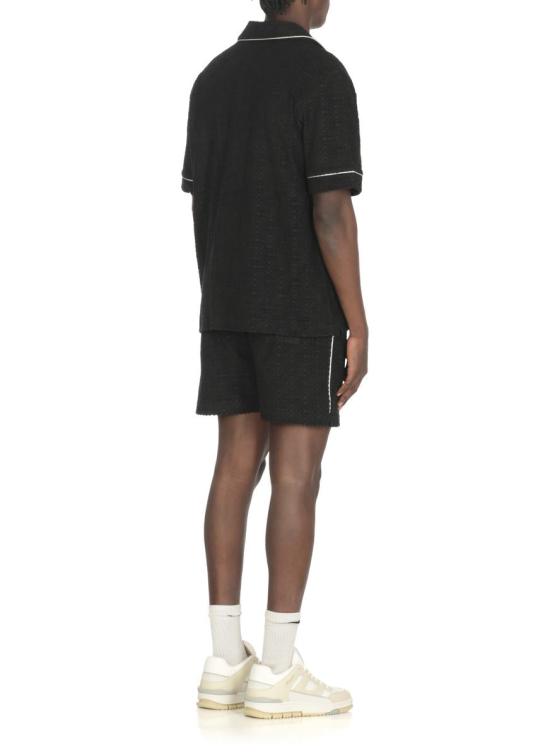 25FW 카사블랑카 반팔 셔츠 MPF25SH08502MONOGRAM TOWELLING Black - CASABLANCA