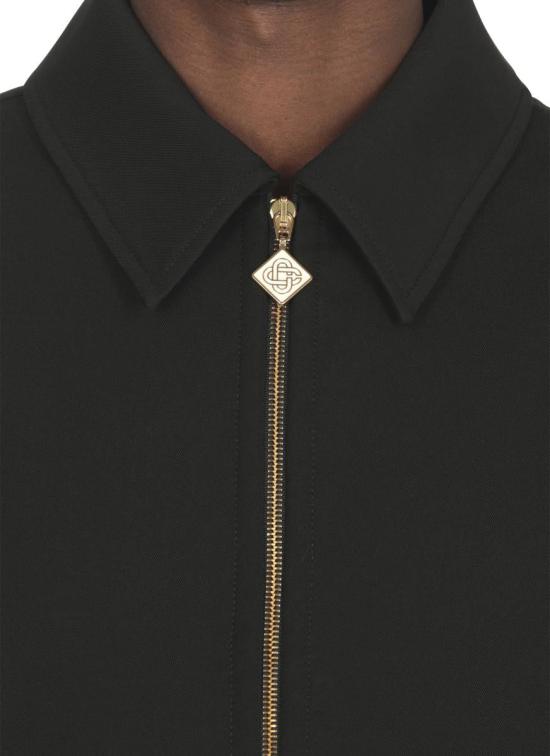 25FW 카사블랑카 봄버 자켓 MPF25JK42501TAILORING WOOL Black - CASABLANCA