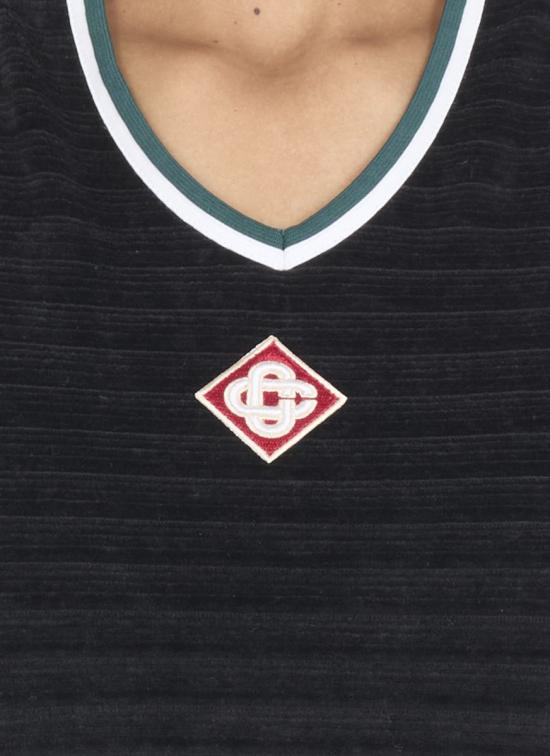 25FW 카사블랑카 숏 원피스 WPF25DR14701DROP NEEDLE VELOUR Black - CASABLANCA