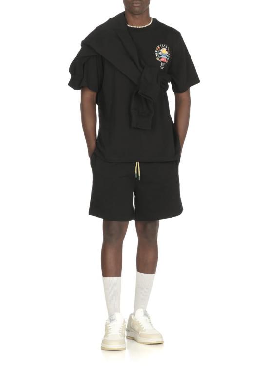 25FW 카사블랑카 숏팬츠 MPF25JTR27901BLACK LOOPBACK Black - CASABLANCA