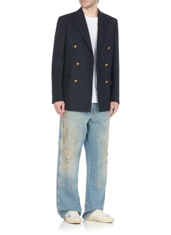 25FW 골든구스 코트 GMP00835 P000619 50486GOLDEN MS DOUBLE BLUE - GOLDEN GOOSE