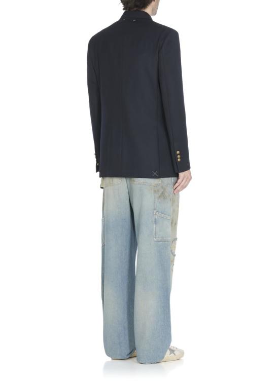 25FW 골든구스 코트 GMP00835 P000619 50486GOLDEN MS DOUBLE BLUE - GOLDEN GOOSE